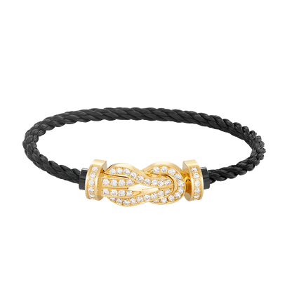 [⭐Sparkve]CHANCE LARGE 8 FIGURE BUCKLE FULLDIAMOND BRACELET GOLD
