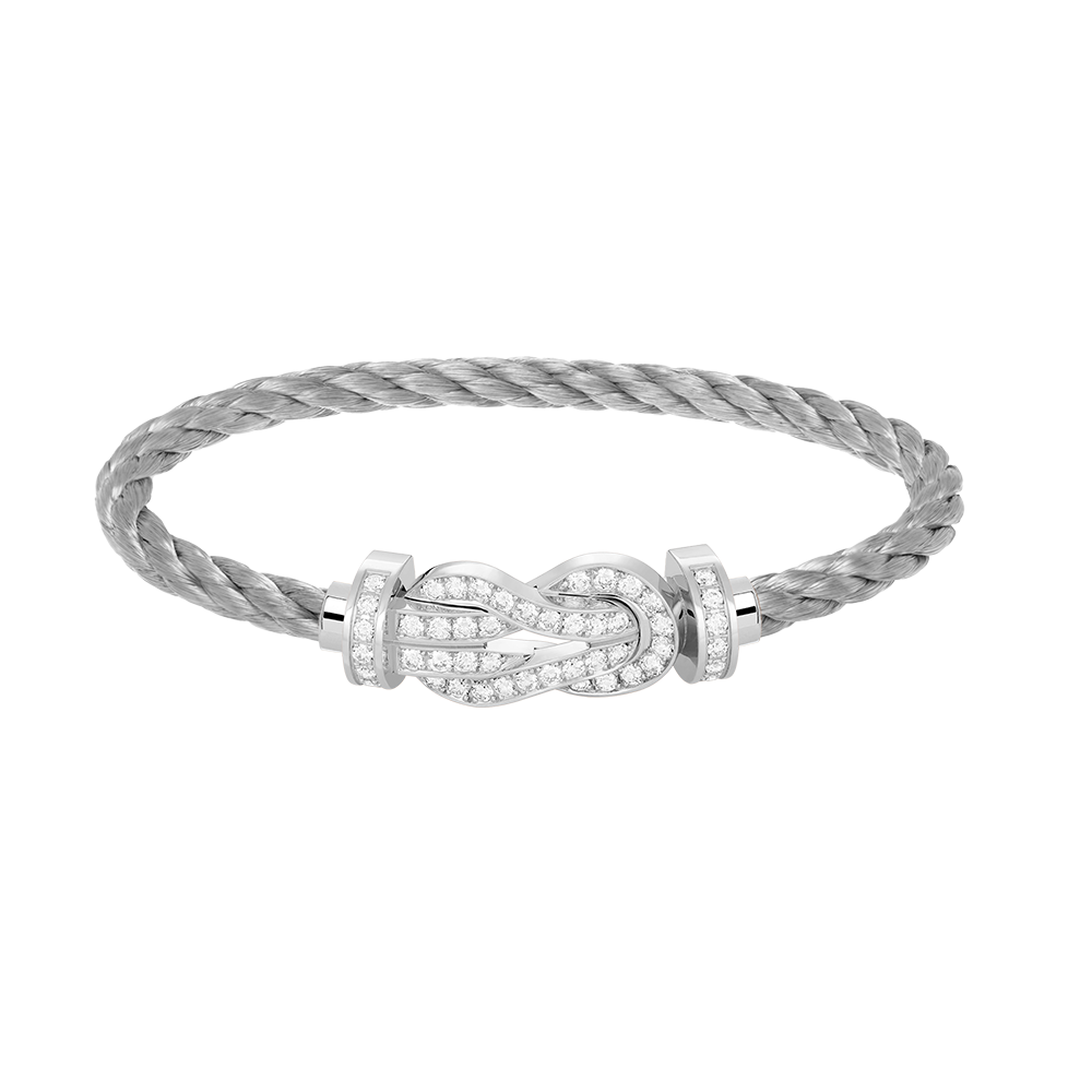 [⭐Sparkve]CHANCE LARGE 8 FIGURE BUCKLE FULL DIAMOND BRACELET SILVER