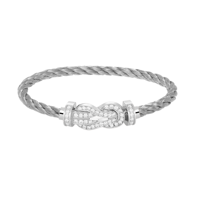 [⭐Sparkve]CHANCE LARGE 8 FIGURE BUCKLE FULL DIAMOND BRACELET SILVER
