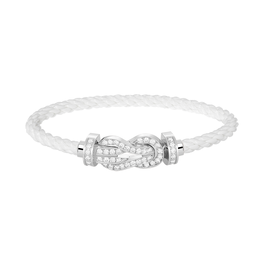 [⭐Sparkve]CHANCE LARGE 8 FIGURE BUCKLE FULL DIAMOND BRACELET SILVER