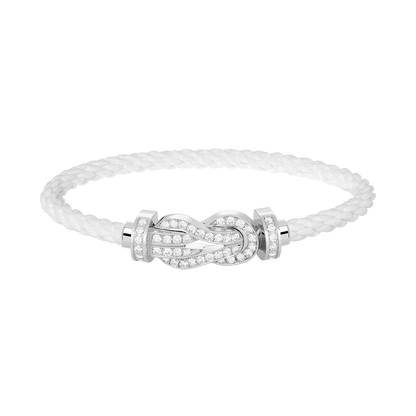 [⭐Sparkve]CHANCE LARGE 8 FIGURE BUCKLE FULL DIAMOND BRACELET SILVER