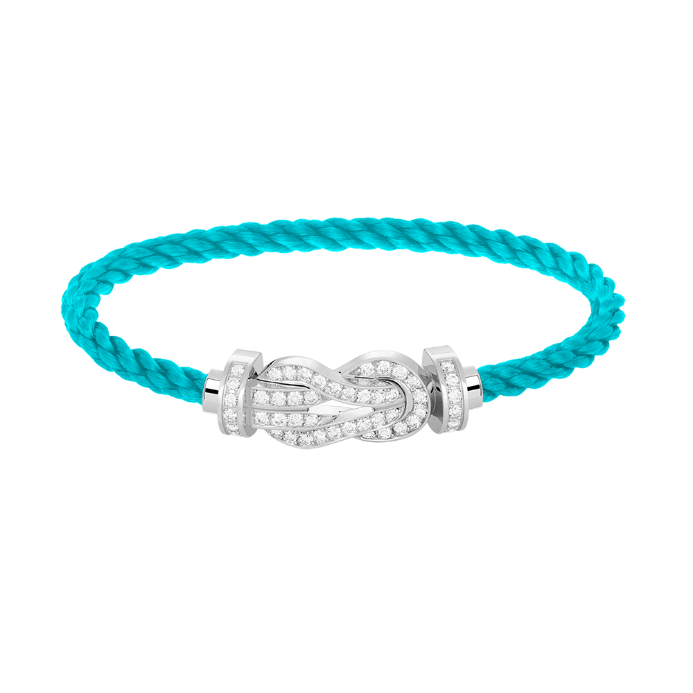 [⭐Sparkve]CHANCE LARGE 8 FIGURE BUCKLE FULL DIAMOND BRACELET SILVER