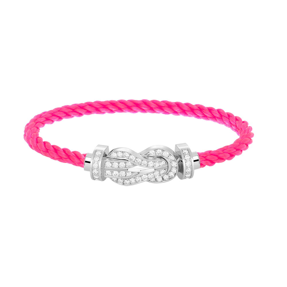 [⭐Sparkve]CHANCE LARGE 8 FIGURE BUCKLE FULL DIAMOND BRACELET SILVER