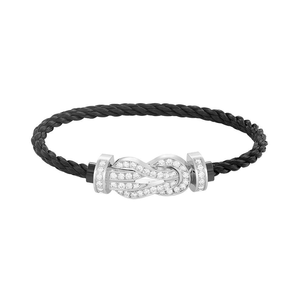 [⭐Sparkve]CHANCE LARGE 8 FIGURE BUCKLE FULL DIAMOND BRACELET SILVER