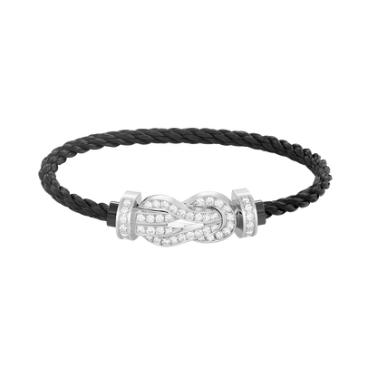 [⭐Sparkve]CHANCE LARGE 8 FIGURE BUCKLE FULL DIAMOND BRACELET SILVER