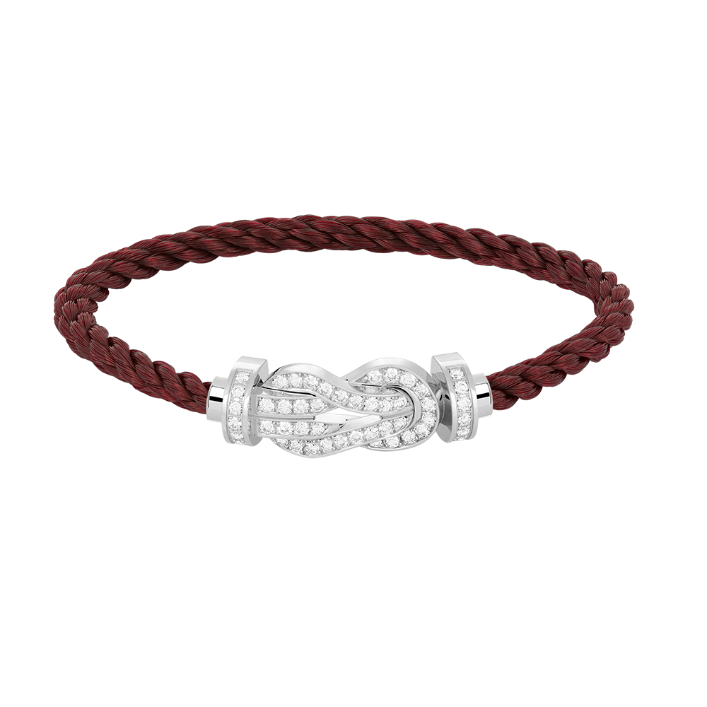 [⭐Sparkve]CHANCE LARGE 8 FIGURE BUCKLE FULL DIAMOND BRACELET SILVER