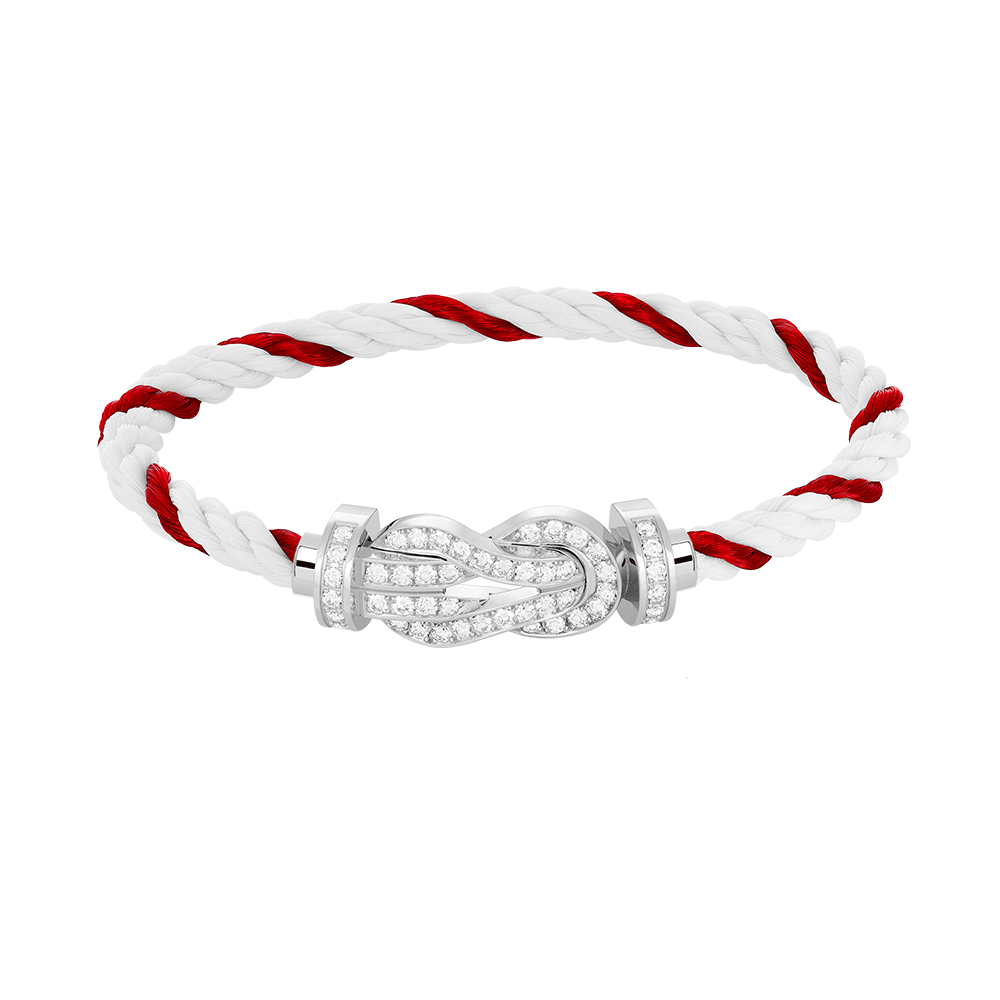 [⭐Sparkve]CHANCE LARGE 8 FIGURE BUCKLE FULL DIAMOND BRACELET SILVER