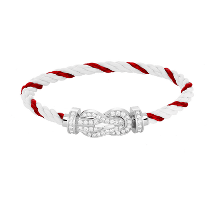 [⭐Sparkve]CHANCE LARGE 8 FIGURE BUCKLE FULL DIAMOND BRACELET SILVER