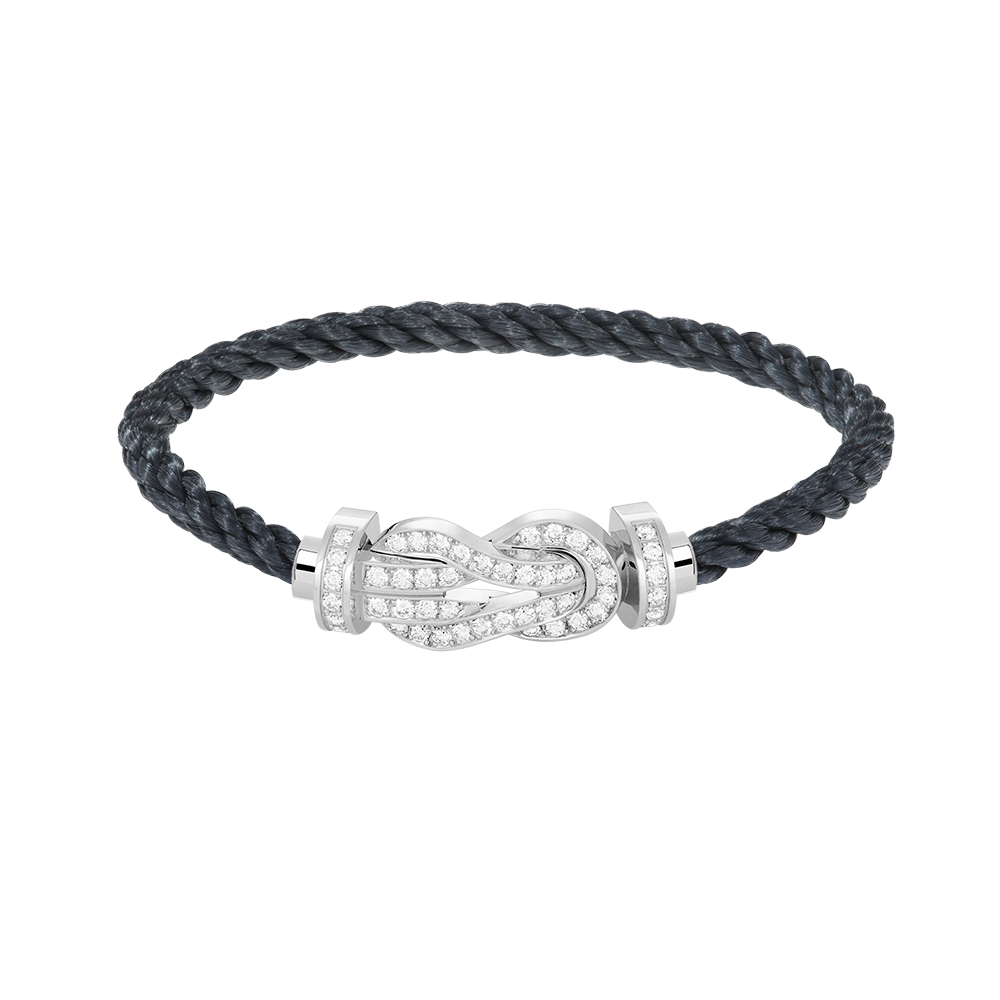 [⭐Sparkve]CHANCE LARGE 8 FIGURE BUCKLE FULL DIAMOND BRACELET SILVER