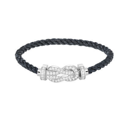 [⭐Sparkve]CHANCE LARGE 8 FIGURE BUCKLE FULL DIAMOND BRACELET SILVER