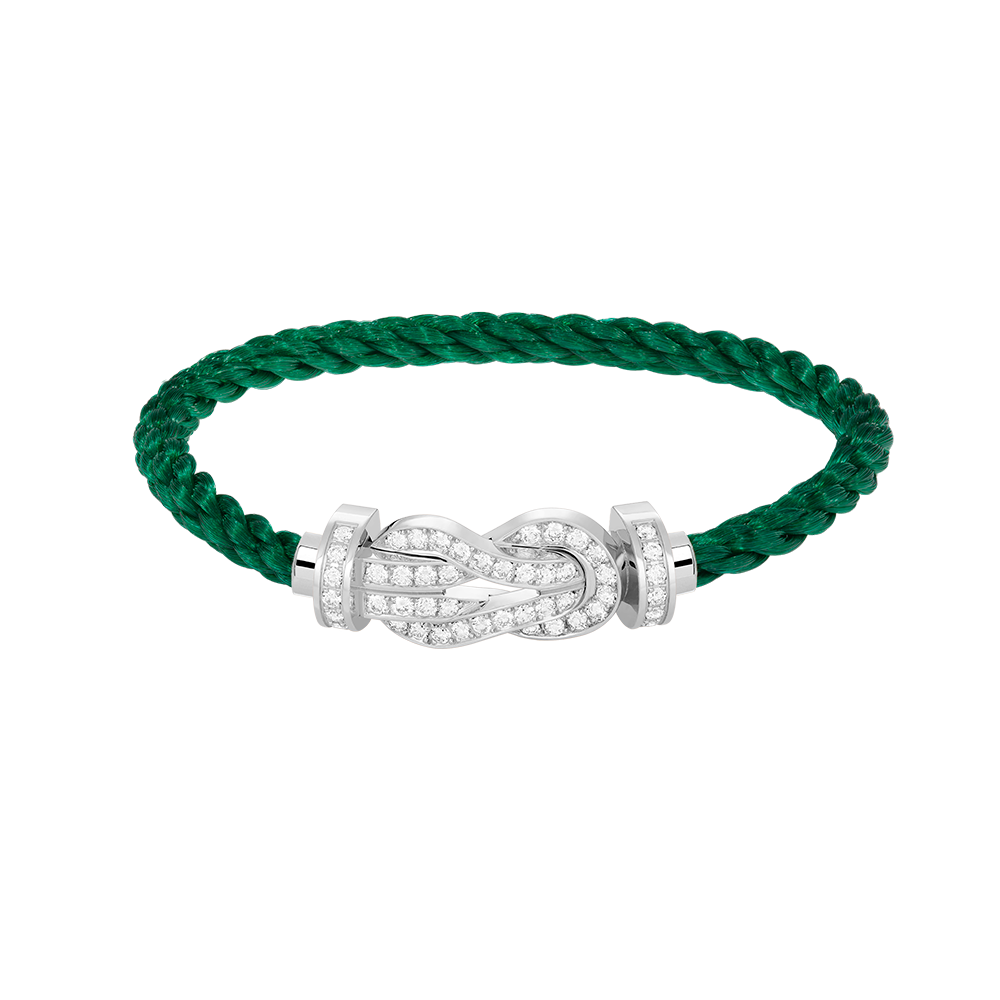 [⭐Sparkve]CHANCE LARGE 8 FIGURE BUCKLE FULL DIAMOND BRACELET SILVER