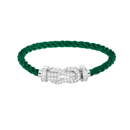 [⭐Sparkve]CHANCE LARGE 8 FIGURE BUCKLE FULL DIAMOND BRACELET SILVER
