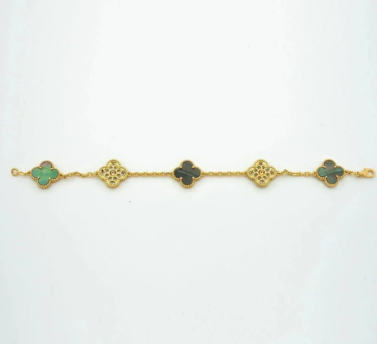 [⭐Sparkve] CLOVER 5 MOTIF GRAY MOP BRACELET COLLECTION