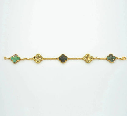 [⭐Sparkve] CLOVER 5 MOTIF GRAY MOP BRACELET COLLECTION