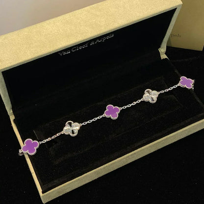 [⭐Sparkve] CLOVER 5 MOTIF VIOLET BRACELET COLLECTION