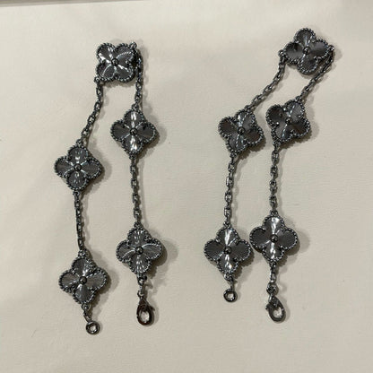 [⭐Sparkve]CLOVER 5 MOTIF BLACK BRACELET