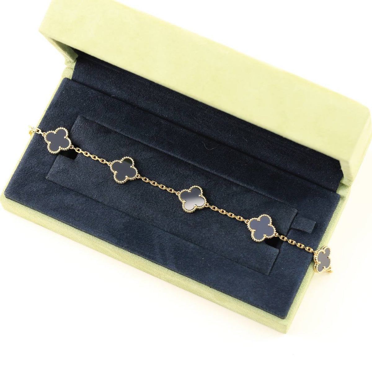 [⭐Sparkve] CLOVER 5 MOTIF ONYXS BRACELET COLLECTION