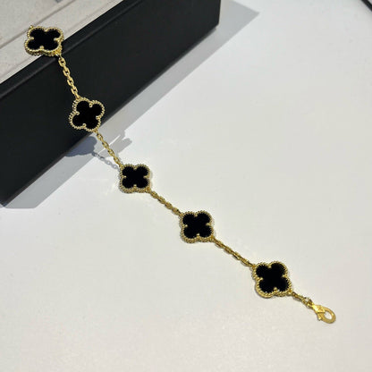 [⭐Sparkve] CLOVER 5 MOTIF ONYXS BRACELET COLLECTION