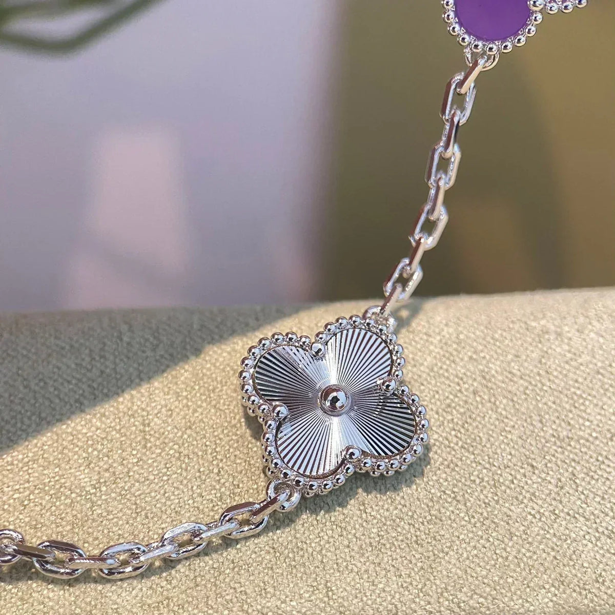[⭐Sparkve] CLOVER 5 MOTIF VIOLET BRACELET COLLECTION