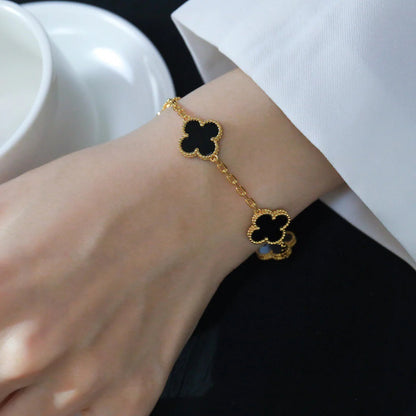 [⭐Sparkve] CLOVER 5 MOTIF ONYXS BRACELET COLLECTION