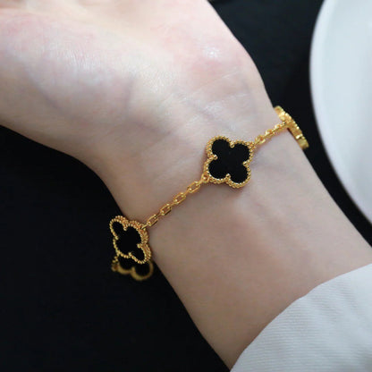 [⭐Sparkve] CLOVER 5 MOTIF ONYXS BRACELET COLLECTION