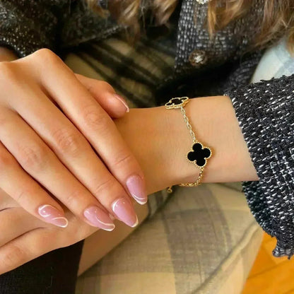 [⭐Sparkve] CLOVER 5 MOTIF ONYXS BRACELET COLLECTION