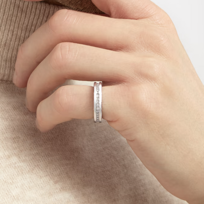[⭐Sparkve]ZERO 1 ONE-BAND PAVED DIAMONDS ON THE SPIRAL RING