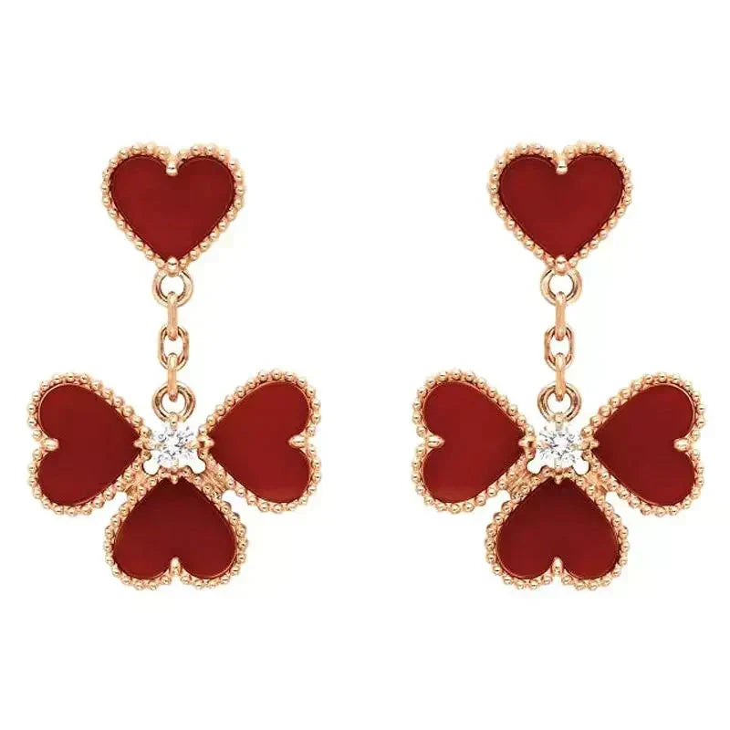 [⭐Sparkve]SWEET CLOVER CARNELIAN EARRINGS