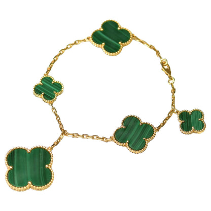 [⭐Sparkve]MAGIC CLOVER MALACHITE GOLD BRACELET 5 MOTIFS