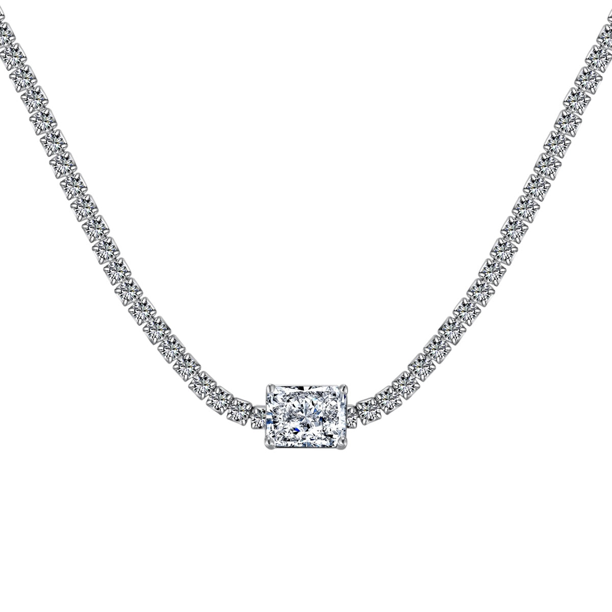 [⭐Sparkve Jewelry]2.0 carat Ornate Emerald Cut Necklace