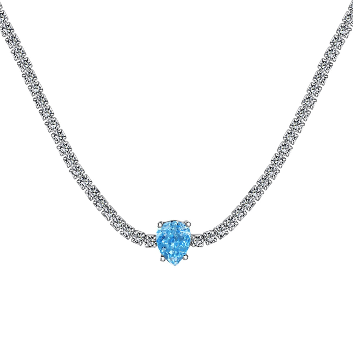 [⭐Sparkve Jewelry]1.0 carat Unique Pear Cut Tennis Necklace