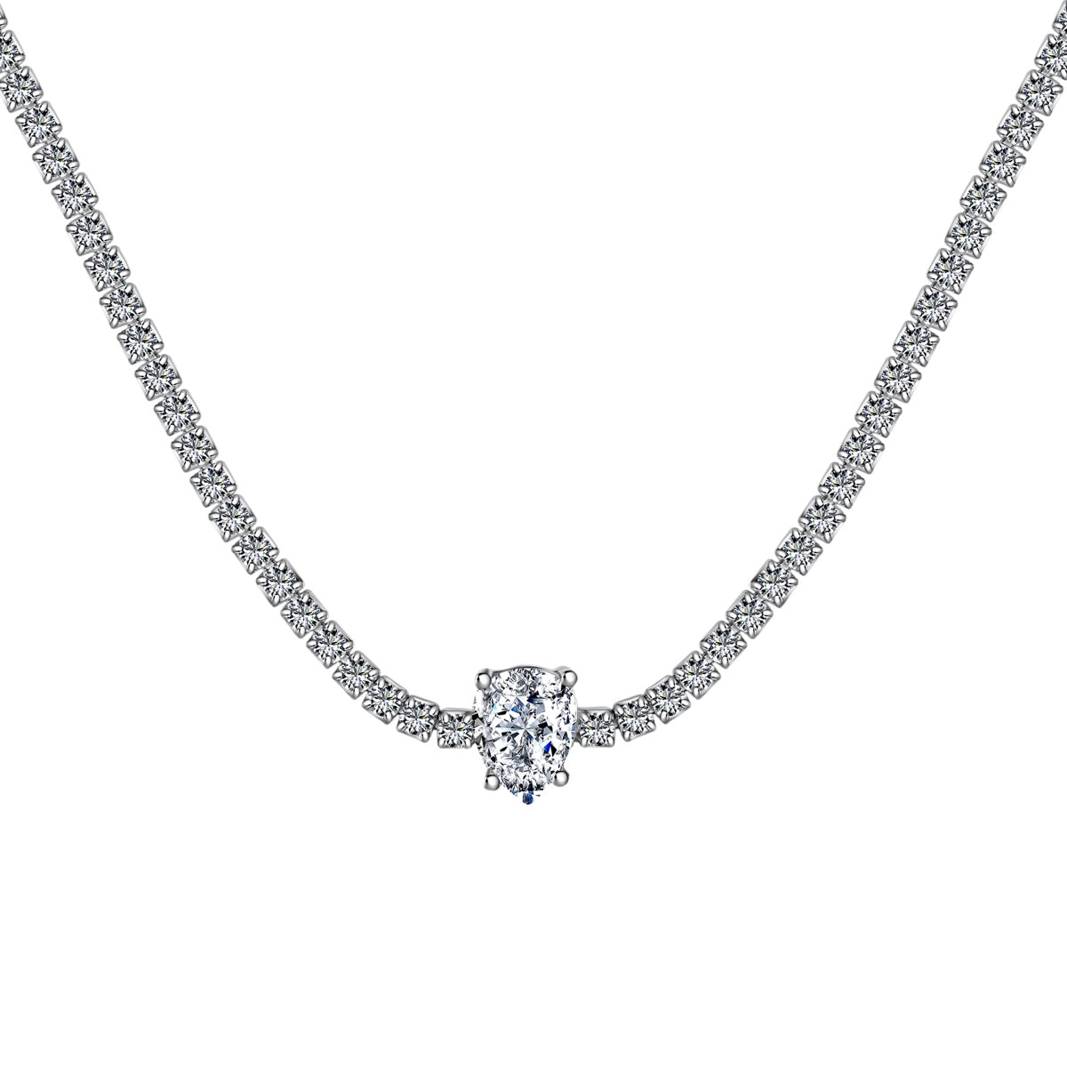 [⭐Sparkve Jewelry]1.0 carat Unique Pear Cut Tennis Necklace
