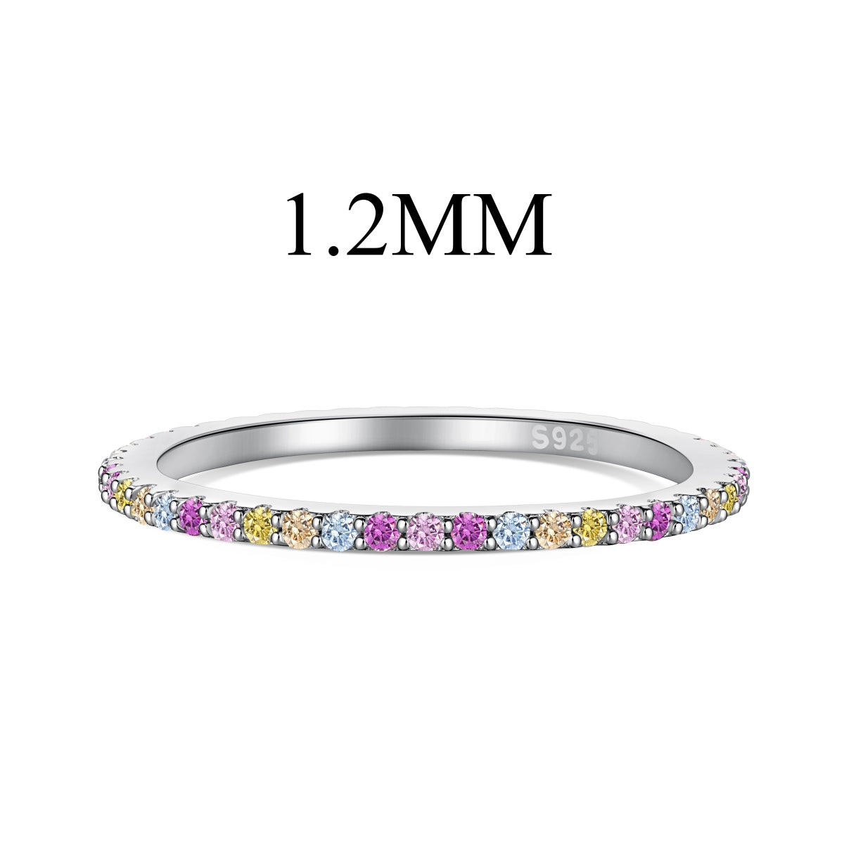 [⭐Sparkve Jewelry]Ornate Colorful Round Cut Tennis Ring