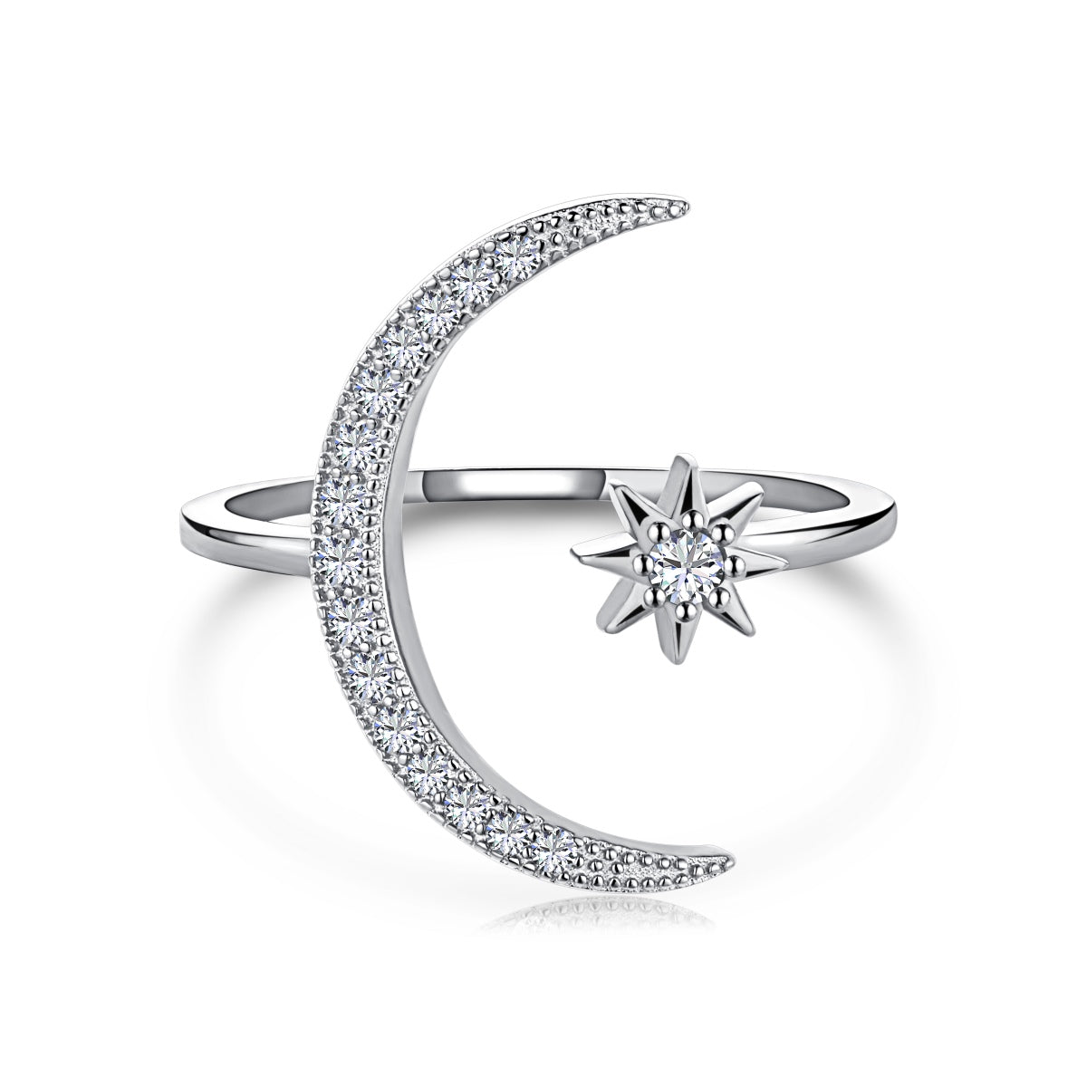 [⭐Sparkve Jewelry]Eternity Moon & Star Ring