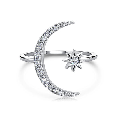 [⭐Sparkve Jewelry]Eternity Moon & Star Ring