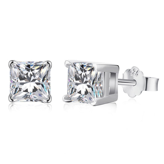 [⭐Sparkve Jewelry]1.0 Carat Radiant Princess Cut Wedding Earrings
