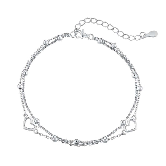 [⭐Sparkve Jewelry]Dainty Double Layer Love Heart Bracelet