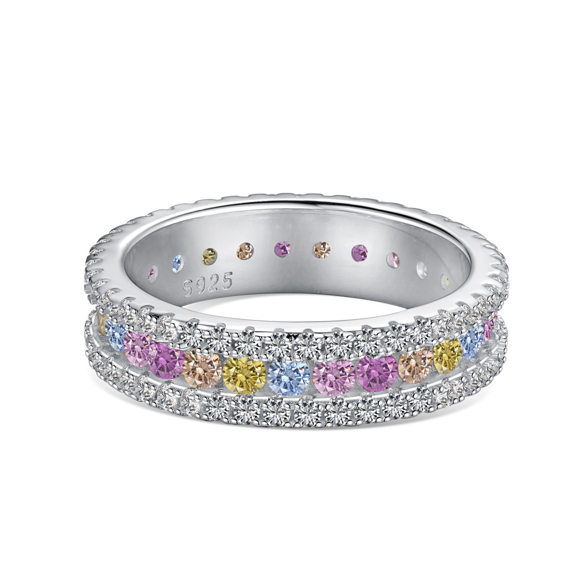 [⭐Sparkve Jewelry]Delicate Colorful Round Cut Daily Ring