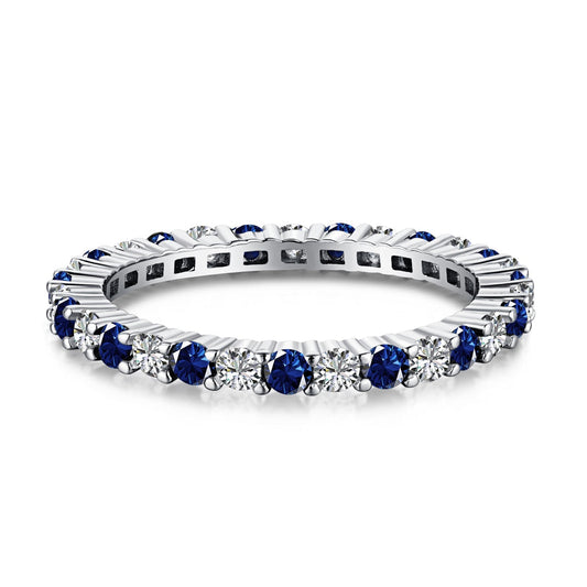 [⭐Sparkve Jewelry]Exquisite Colorful Round Cut Tennis Ring
