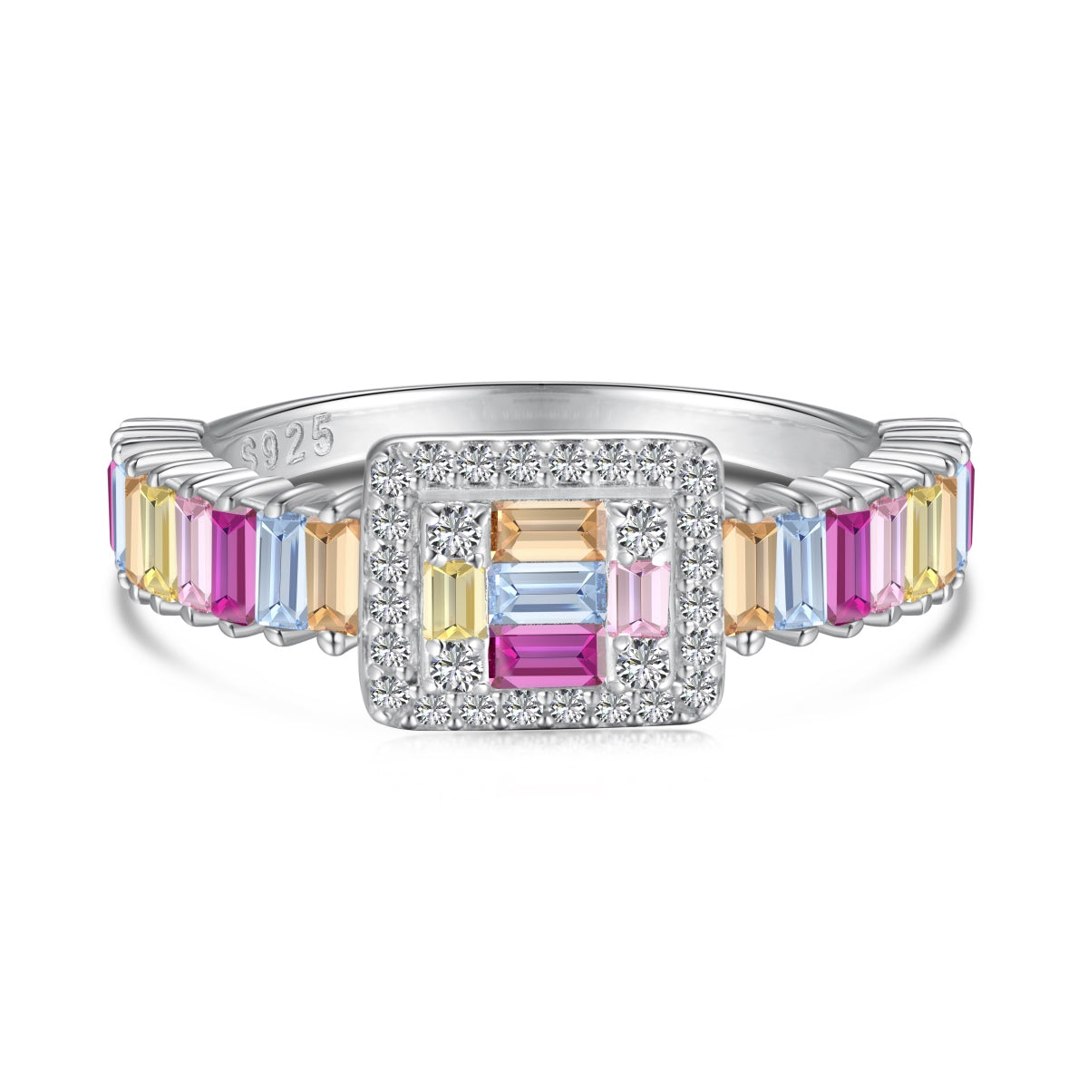 [⭐Sparkve Jewelry]Exquisite Colorful Radiant Cut Party Ring