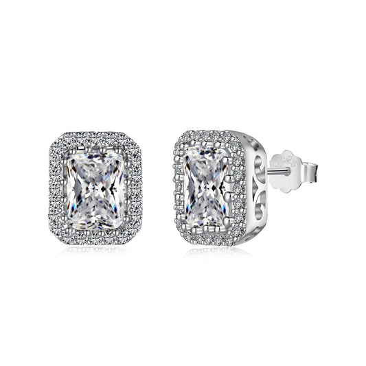 [⭐Sparkve Jewelry]1.0 Carat Luxurious Dainty Emerald Cut Daily Earrings
