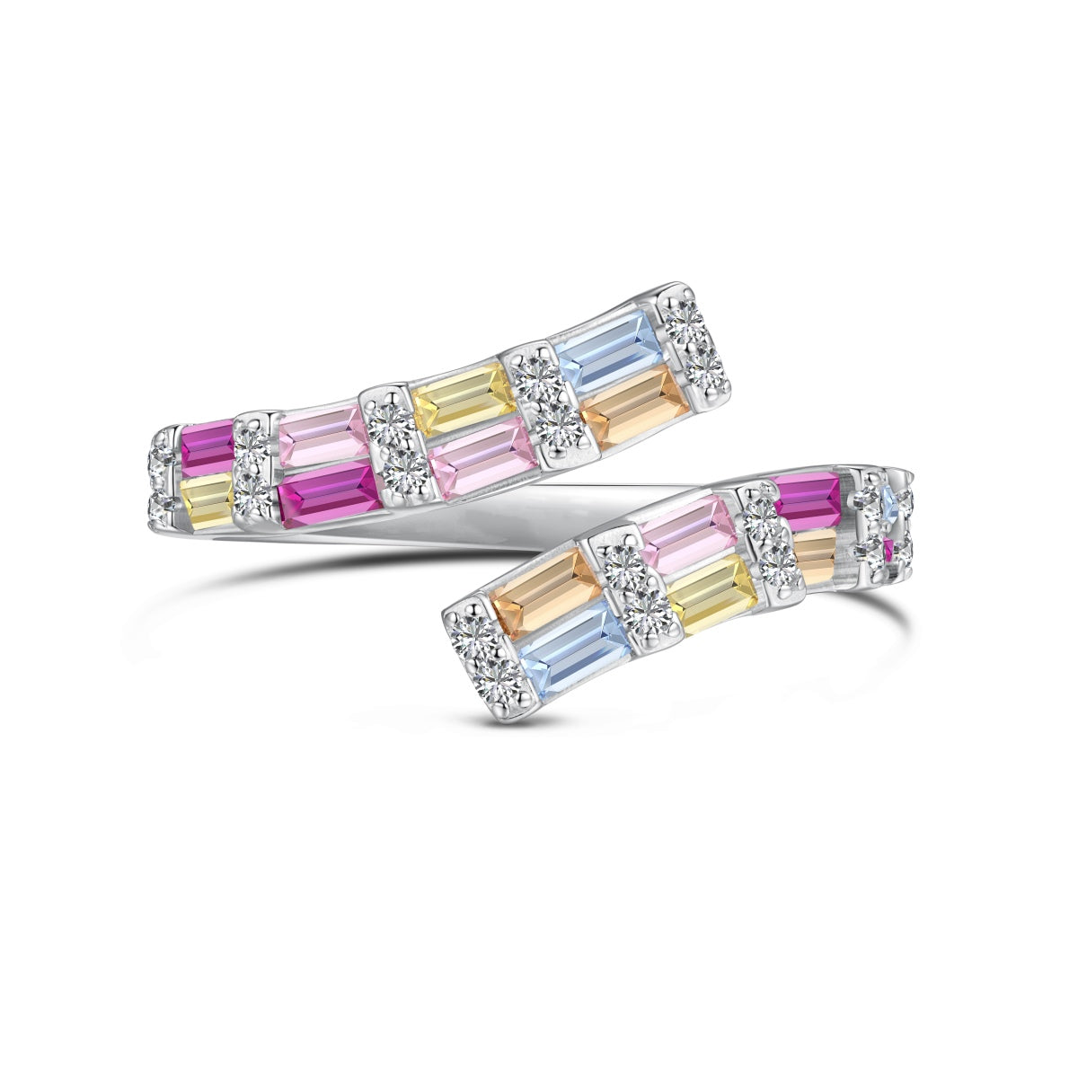 [⭐Sparkve Jewelry]Charming Colorful Radiant Cut Adjustable Daily Ring