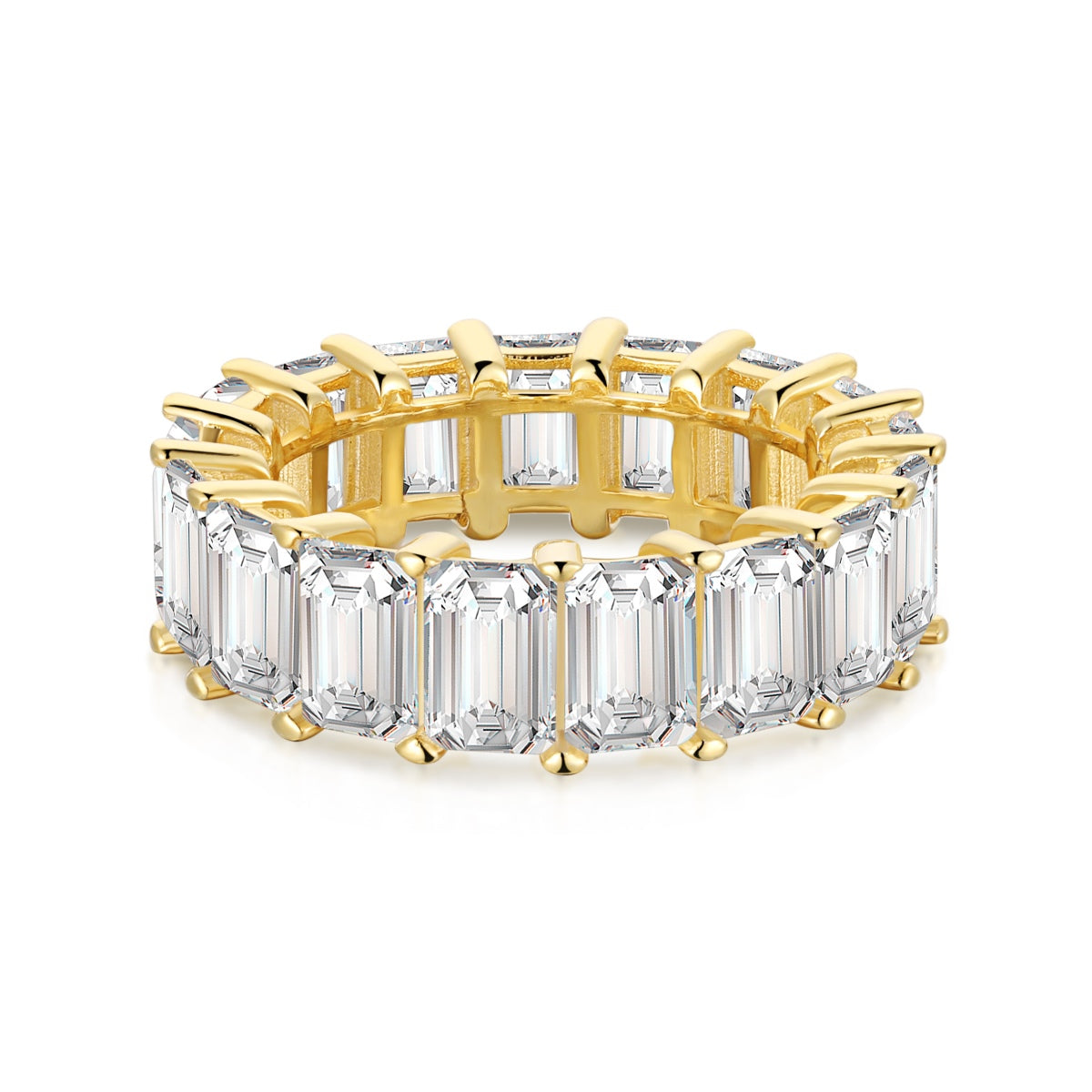 [⭐Sparkve Jewelry]0.75 Carat Elegant Emerald Cut Tennis Ring