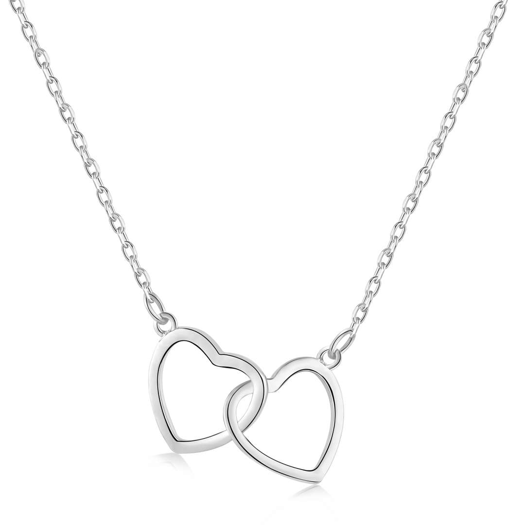 [⭐Sparkve Jewelry]Sterling Silver Love Double Ring Necklace