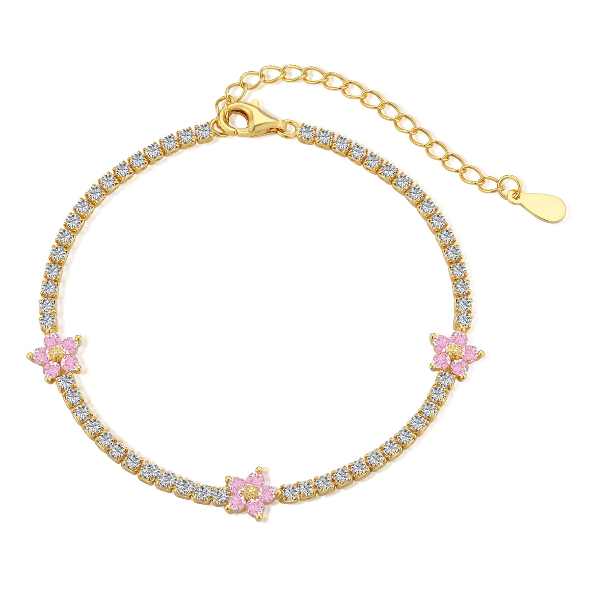 [⭐Sparkve Jewelry]⭐Sparkveling Flower Shape Tennis Bracelet