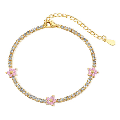 [⭐Sparkve Jewelry]⭐Sparkveling Flower Shape Tennis Bracelet