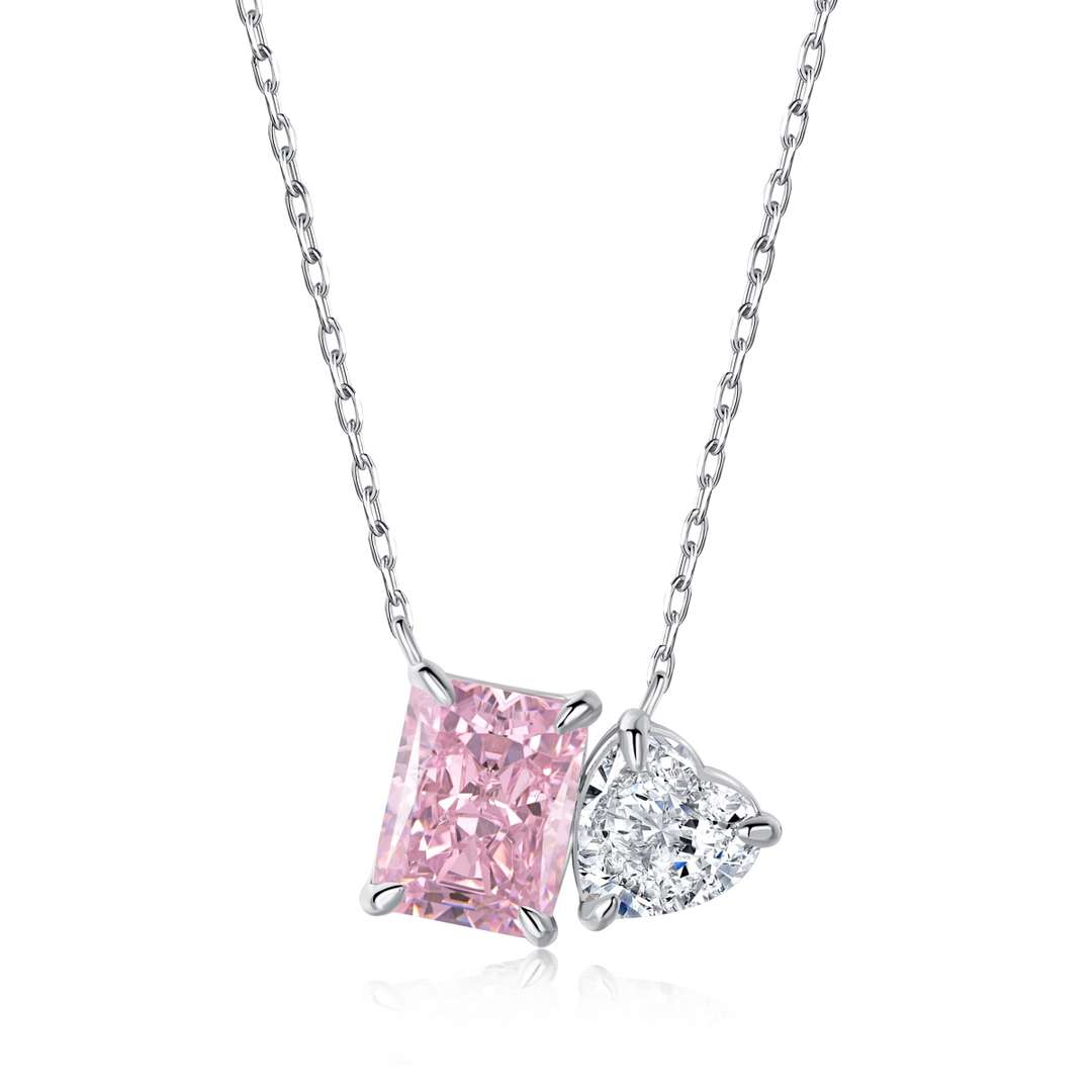 [⭐Sparkve Jewelry]Dazzling Square & Heart Shape Necklace