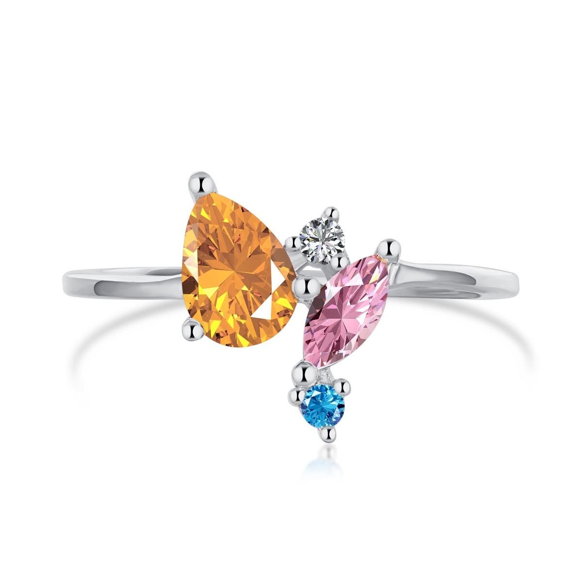 [⭐Sparkve Jewelry]Radiant Colorful Multi Cut Daily Ring