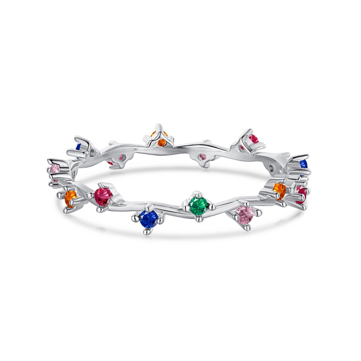 [⭐Sparkve Jewelry]Radiant Colorful Round Cut Daily Ring