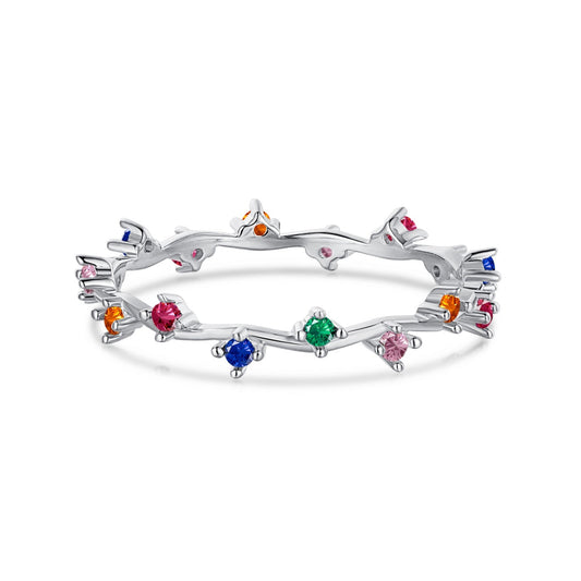 [⭐Sparkve Jewelry]Radiant Colorful Round Cut Daily Ring